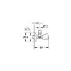 Вентиль угловой GROHE 1/2 дюйма для подключения смесителей, хром (22939000)
