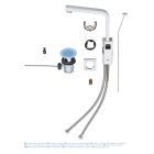 Смеситель для раковины GROHE Eurocube с донным клапаном и высоким изливом, хром (23135000)