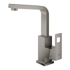 Смеситель для раковины GROHE Eurocube с донным клапаном и высоким изливом, темный графит матовый (23135AL0)