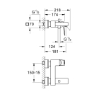 Смеситель для ванны GROHE Eurocube, суперсталь (23140DC0)