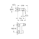 Смеситель для душа GROHE Eurocube, суперсталь (23145DC0)