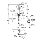 Смеситель для раковины GROHE Lineare с донным клапаном, L-Size, суперсталь (23296DC1)