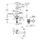 Смеситель для раковины GROHE Allure без донного клапана, XL-Size, темный графит глянец (23403A01)