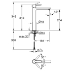 Смеситель для раковины GROHE Lineare, XL-Size, суперсталь (23405DC1)