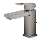 Смеситель для раковины GROHE Eurocube с донным клапаном, темный графит матовый (23445AL0)