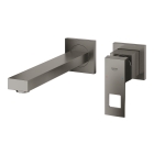 Внешняя часть смесителя для раковины GROHE Eurocube на 2 отверстия, M-Size, темный графит матовый (23447AL0)