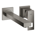 Внешняя часть смесителя для раковины GROHE Eurocube на 2 отверстия, M-Size, темный графит матовый (23447AL0)
