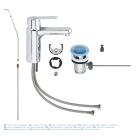 Смеситель для раковины GROHE Ge с донным клапаном, хром (23454000)