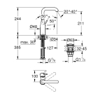 Смеситель для раковины GROHE Essence с нажимным донным клапаном, L-Size, хром (23799001)