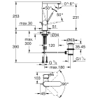 Смеситель для раковины GROHE Plus с донным клапаном, L-Size, суперсталь (23851DC3)