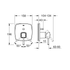 Внешняя часть смесителя для ванны GROHE Grandera, теплый закат глянец (24068DA0)