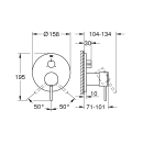 Внешняя часть смесителя для ванны GROHE Atrio на 3 потребителя, хром (24096003)