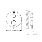 Внешняя часть термостата для ванны GROHE Atrio на 2 потребителя, хром (24138003)