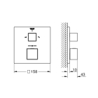 Внешняя часть термостата для ванны GROHE Grohtherm Cube на 2 потребителя, суперсталь (24155DC0)