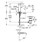 Смеситель для раковины GROHE Essence с донным клапаном, S-Size, хром (24180001)