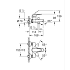 Смеситель для ванны GROHE Euroeco, хром (32743001)