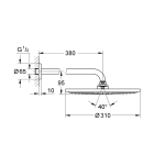 Верхний душ с кронштейном GROHE Rainshower Cosmopolitan Metal, диаметр 310 мм, хром (26056000)