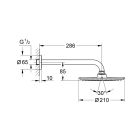 Верхний душ GROHE Rainshower Cosmopolitan 210 с кронштейном, хром (26062000)