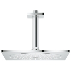 Верхний душ с кронштейном GROHE Rainshower F-series, 254x254 мм, потолочный кронштейн, с ограничением расхода воды, хром (26071000)
