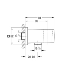 Подключение для душевого шланга, DN 15 GROHE Euphoria Cube, темный графит (26370A00)