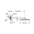 Верхний душ GROHE Rainshower SmartActive 310, темный графит матовый (26475AL0)
