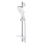 Душевой гарнитур GROHE Rainshower SmartActive 130 Cube, 3 вида струй, белая луна (26584LS0)