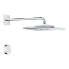 Верхний душ с душевым кронштейном 422 мм, 2 режима струи, GROHE Rainshower SmartConnect 310 Cube, хром, (26642000)