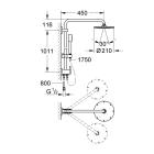 Душевая система GROHE Rainshower 210 с переключателем (без смесителя), хром (27058000)