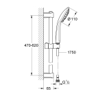 Душевой гарнитур GROHE Vitalio Joy Massage, 600 мм (27333000)
