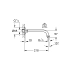 Душевой кронштейн GROHE Relexa 200 мм, хром (27406000)