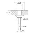 Выдвижное подключение для ручного душа GROHE Cube, 2000 мм шланг в комплекте, хром (27531000)