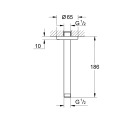 Потолочный душевой кронштейн GROHE New Tempesta, вынос 186 мм, хром (27559000)
