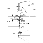 Смеситель для кухни GROHE Eurocube, суперсталь (31255DC0)