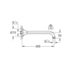 Душевой кронштейн GROHE Rainshower Grandera 285 мм, хром/золото (27986IG0)