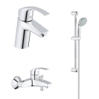 Комплект смесителей GROHE Eurosmart с душевым гарнитуром, хром (124446)
