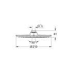 Верхний душ GROHE Rainshower Cosmopolitan Metal, 1 режим, диаметр 210 мм, с ограничением расхода воды, хром (2836800E)