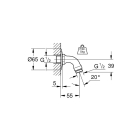 Душевой кронштейн GROHE Relexa neutral 55 мм, хром (28429000)