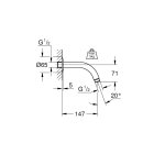 Душевой кронштейн GROHE Relexa neutral 147 мм, хром (28541000)