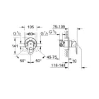 Готовый комплект для гигиенического душа скрытого монтажа GROHE BauLoop, хром (NH0003)