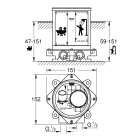 Монтажный набор GROHE для напольного смесителя или излива для ванны , глубина монтажа 47-151 мм (29086000)