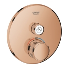 Внешняя часть термостата для душа GROHE Grohtherm SmartControl на 1 потребителя, круглая, теплый закат глянец (29118DA0)