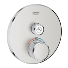 Внешняя часть термостата для душа GROHE Grohtherm SmartControl на 1 потребителя, круглая, суперсталь (29118DC0)