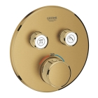 Внешняя часть термостата для ванны и душа GROHE Grohtherm SmartControl на 2 потребителя, круглая, холодный рассвет матовый (29119GN0)