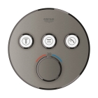 Внешняя часть термостата для ванны и душа GROHE Grohtherm SmartControl на 3 потребителя, круглая, темный графит матовый (29121AL0)