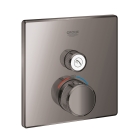 Внешняя часть термостата для душа GROHE Grohtherm SmartControl на 1 потребителя, квадратная, темный графит глянец (29123A00)