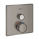 Внешняя часть термостата для душа GROHE Grohtherm SmartControl на 1 потребителя, квадратная, темный графит матовый (29123AL0)