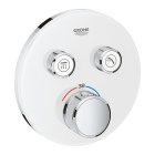 Внешняя часть термостата для ванны и душа GROHE Grohtherm SmartControl на 2 потребителя, круглая, белая луна (29151LS0)