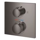 Внешняя часть термостата для душа GROHE Allure скрытого монтажа на 2 потребителя, квадратная, темный графит глянец (29181A02)