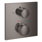 Внешняя часть термостата для душа GROHE Allure скрытого монтажа на 2 потребителя, квадратная, темный графит глянец (29181A02)