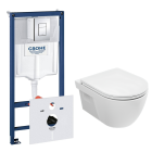 Комплект инсталляции GROHE Rapid SL 38775001 с унитазом AQUAme AQM2011 и сиденьем с микролифтом (NW0314)